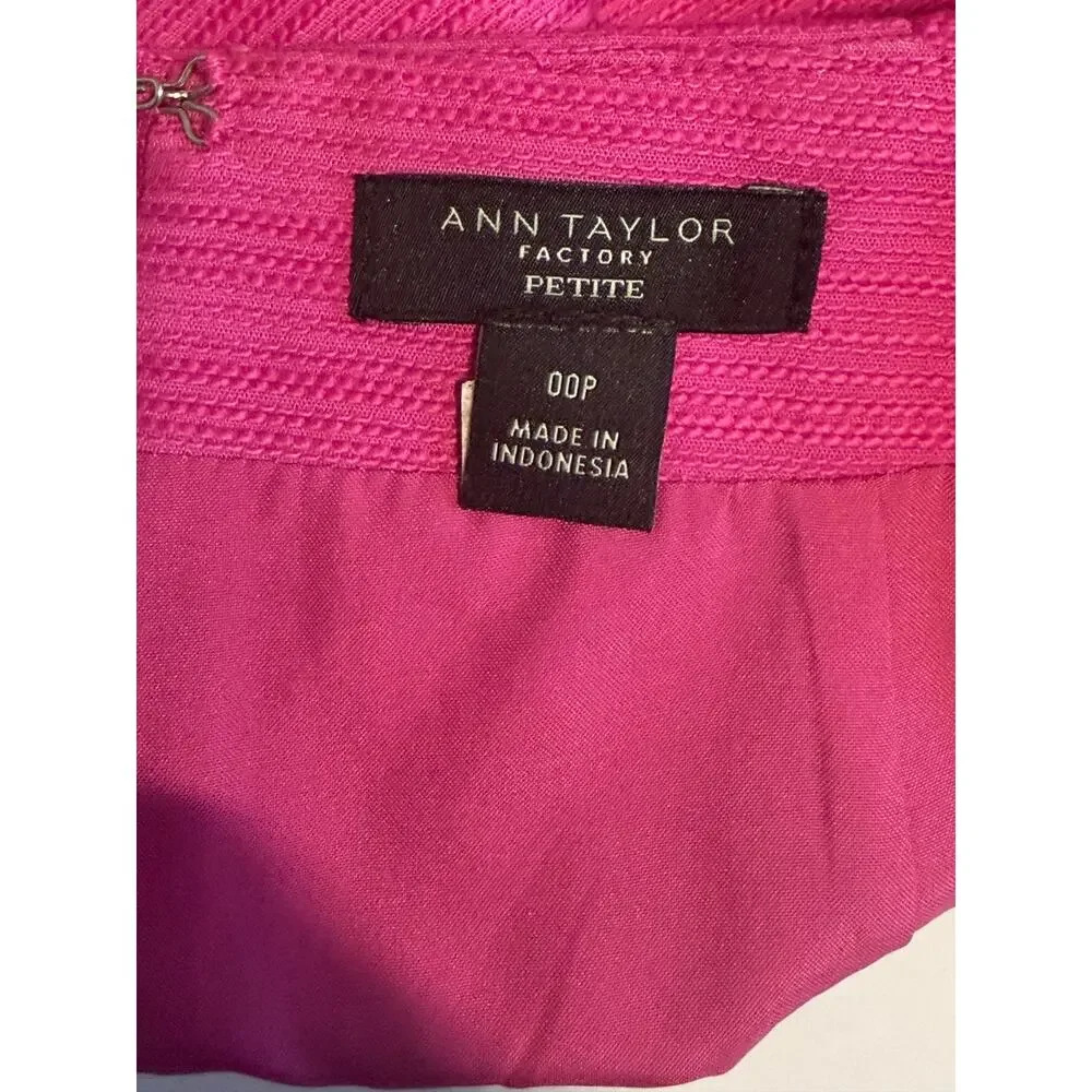 Ann Taylor Petite‎ Hot Pink Magenta Pencil Skirt - Size 00P